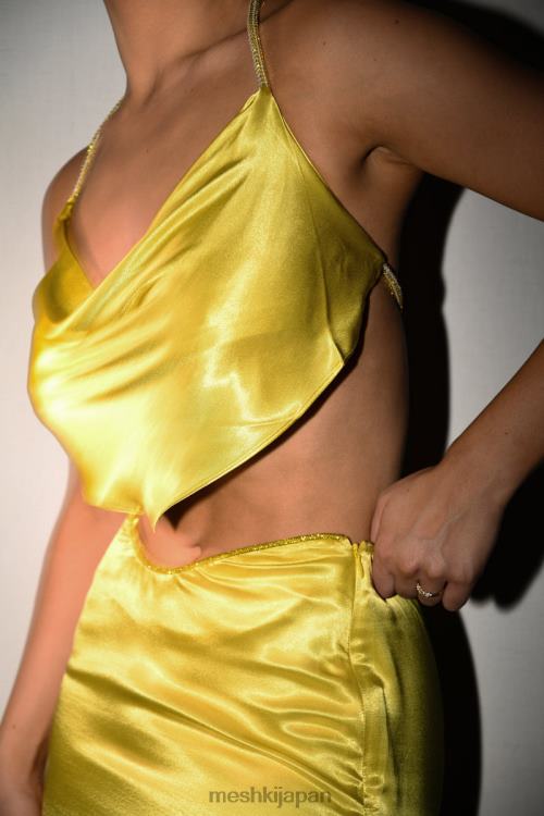 クリスティ・ディアマンテ ロープカウルネックトップ Meshki シャルトルーズ N80F61028 衣類