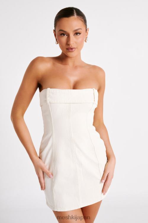 テディデニムミニドレス Meshki 生成り N80F6105 衣類