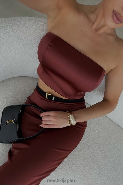 モニーク サテン チューブトップ Meshki チェリーチョコレート N80F61056 衣類