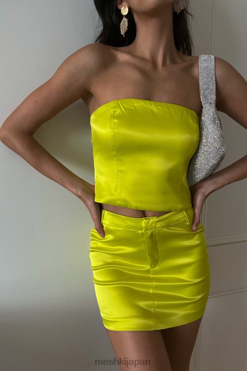 モニーク サテン チューブトップ Meshki 新緑 N80F61090 衣類