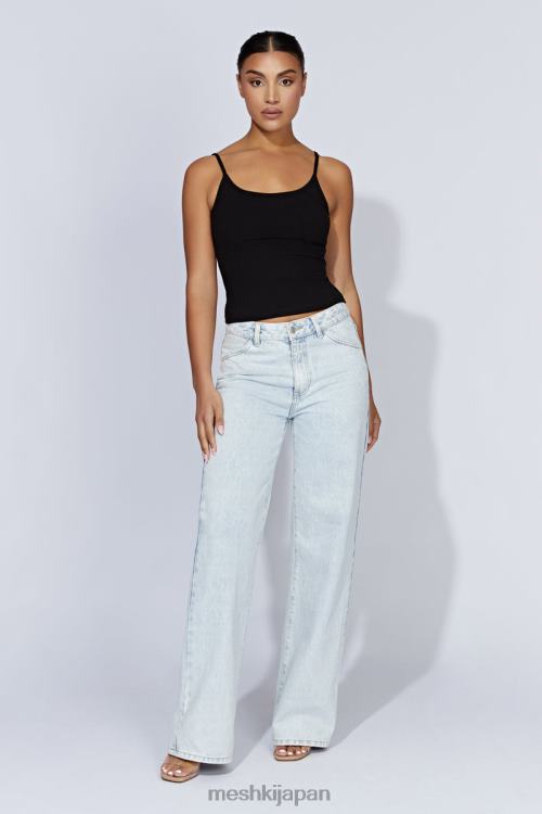 アレクシス リブキャミ ロングライン トップ Meshki 黒 N80F61146 衣類