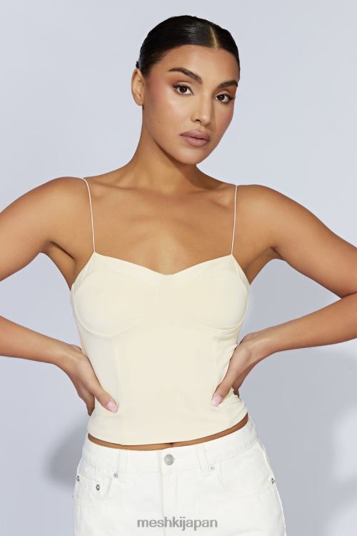 ケイトリン スイートハート 薄いストラップ トップ Meshki クリーム N80F61159 衣類
