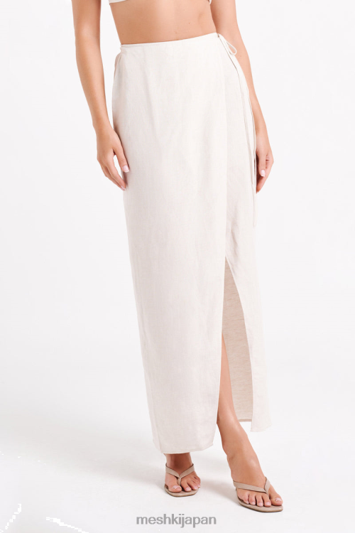 ファティマ リネンラップマキシスカート Meshki 自然 N80F61234 衣類