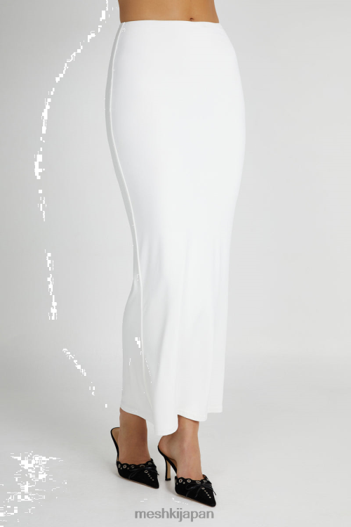 オリンピア リサイクル ナイロン フィッシュテール マキシ スカート Meshki 白 N80F61259 衣類