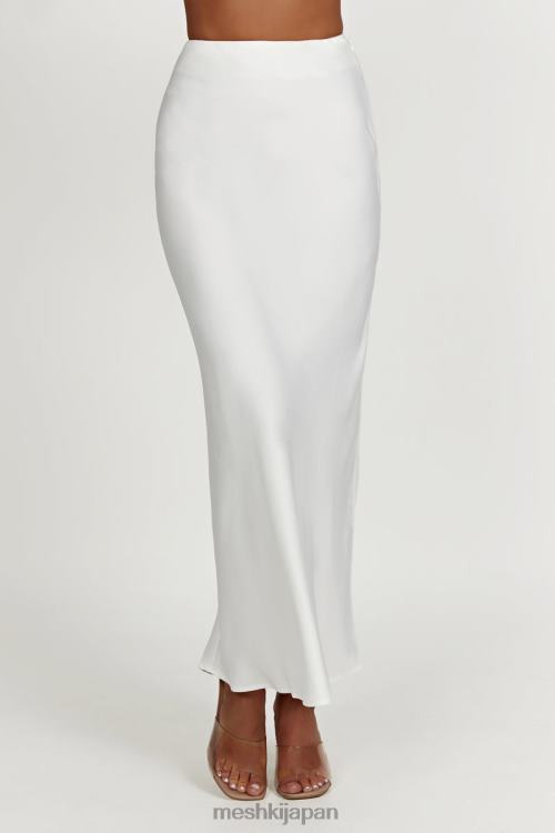 ミッシー マキシサテンスカート Meshki 白 N80F61265 衣類