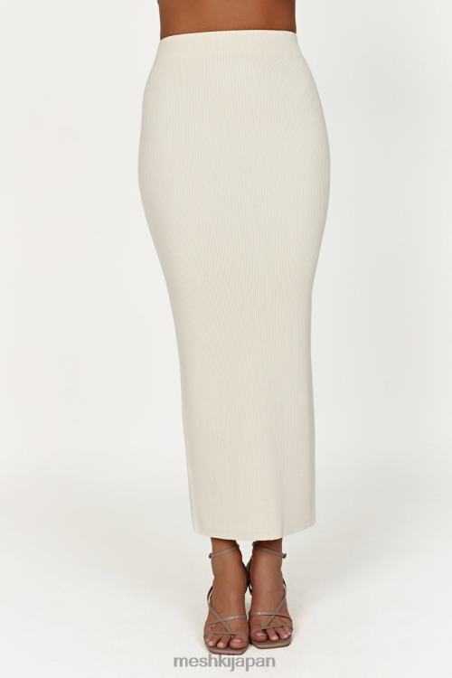 カエシャ スプリット マキシ ニット スカート Meshki 骨 N80F61272 衣類