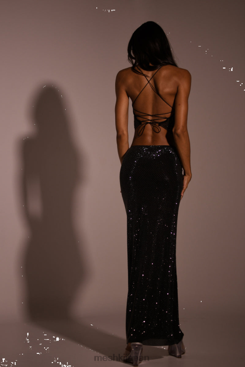 エリカ・ディアマンテ マキシスカート Meshki 黒 N80F61314 衣類