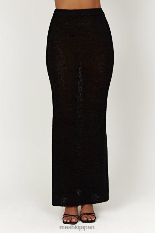 メアリーニットマキシスカート Meshki 黒 N80F61360 衣類
