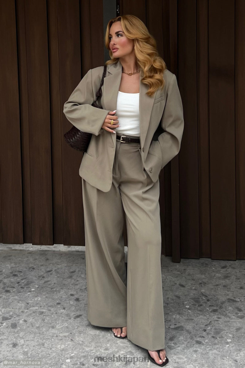 ジェミマ ストレートレッグパンツ Meshki オリーブ N80F61440 衣類