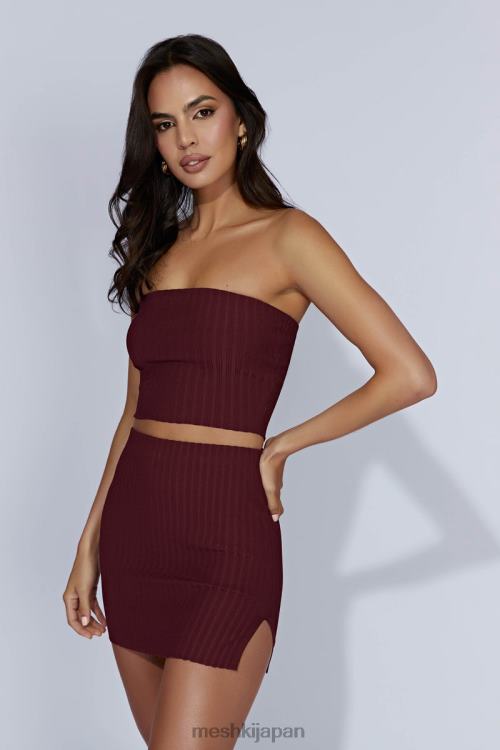 シャイロ ローライズニット ミニスカート Meshki チェリーチョコレート N80F61468 衣類