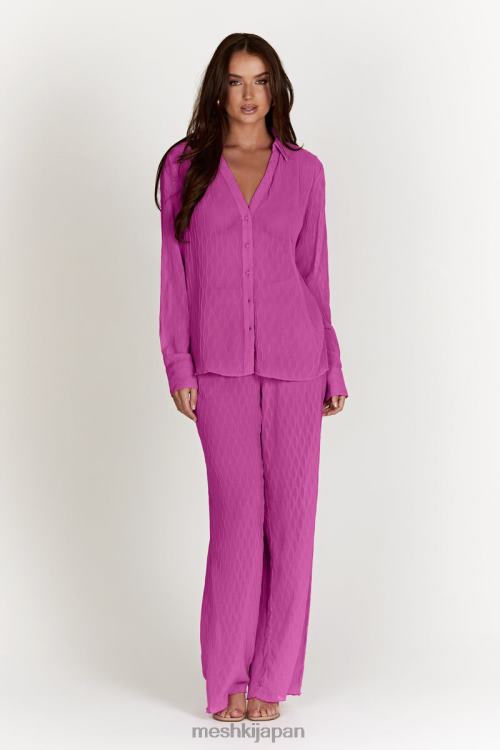 カルラ ウェーブ プリーツ パンツ Meshki ローズピンク N80F61472 衣類