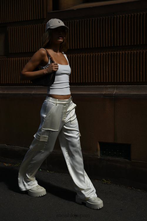 アマヤ サテン カーゴ パンツ Meshki 骨 N80F61511 衣類