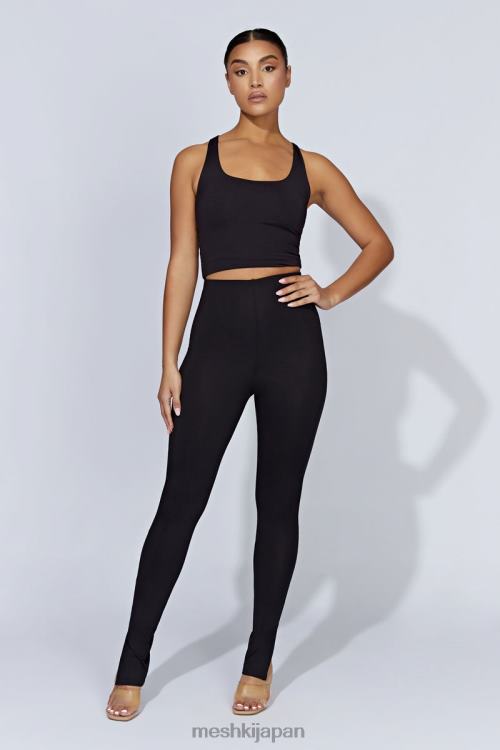 ミッシェルサイドスプリットレギンス Meshki 黒 N80F61585 衣類