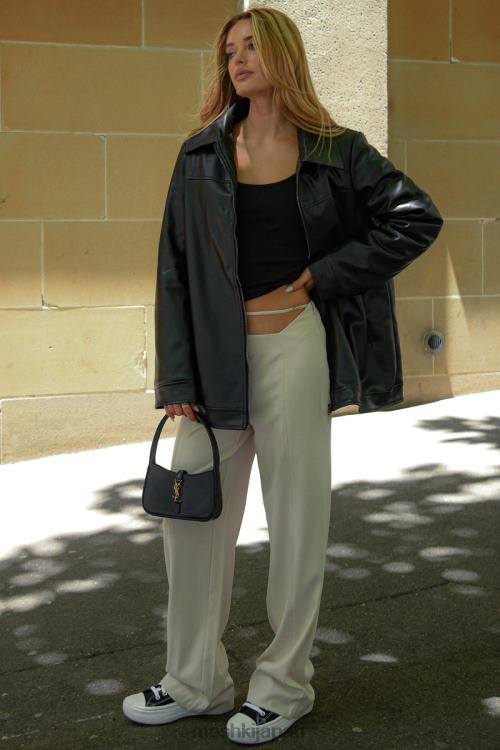 サバンナ フェイクレザー アビエーター ジャケット Meshki 黒 N80F61648 衣類