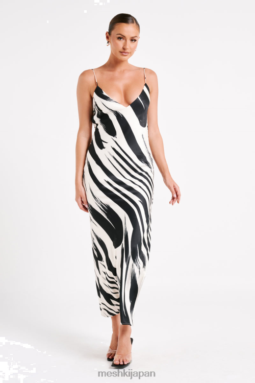 エマヌエラ プリント マキシドレス Meshki 抽象的なプリント N80F617 衣類