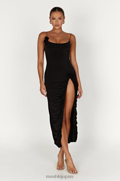 ネヴァエ ローズ ミディドレス Meshki 黒 N80F6219 衣類