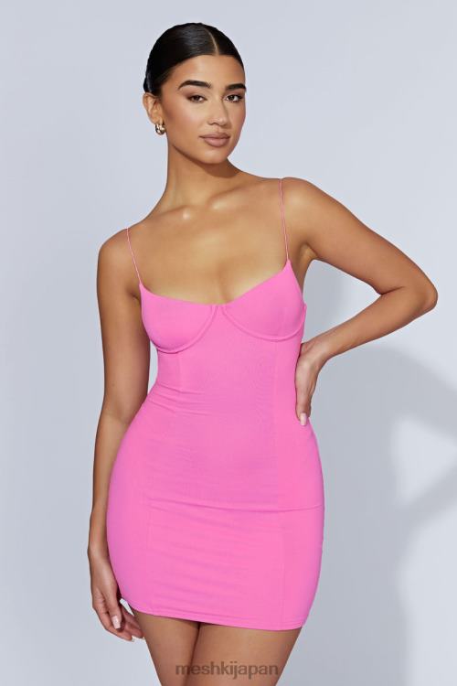 ミスティコンター ミニドレス Meshki バブルガムピンク N80F6281 衣類