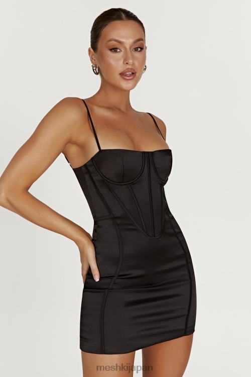 ブリジットコルセットミニドレス Meshki 黒 N80F6397 衣類