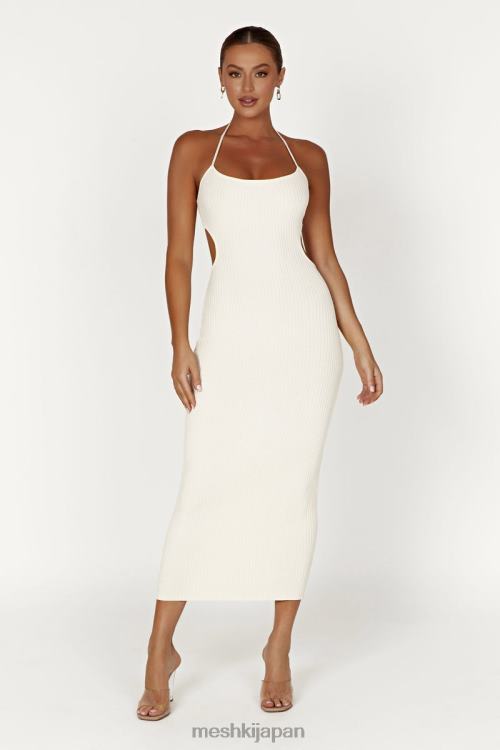 モーガン ホルターニット ミディドレス Meshki クリーム N80F6401 衣類