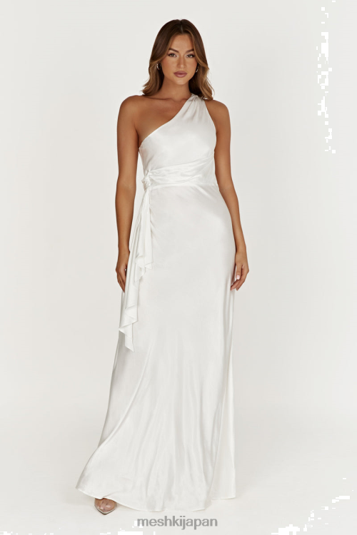 カリオペ ワンショルダー マキシドレス Meshki 白 N80F6419 衣類