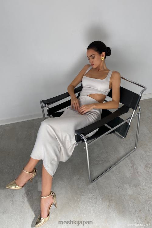 ジャンナ マキシドレス Meshki 銀 N80F6424 衣類