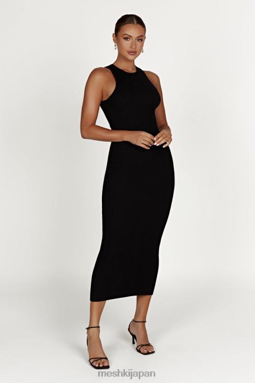 シエナ ニット ミディドレス Meshki 黒 N80F6463 衣類