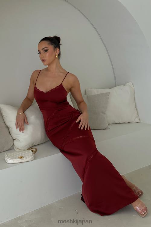 プルースプライスレース マキシドレス Meshki チェリーチョコレート N80F6508 衣類