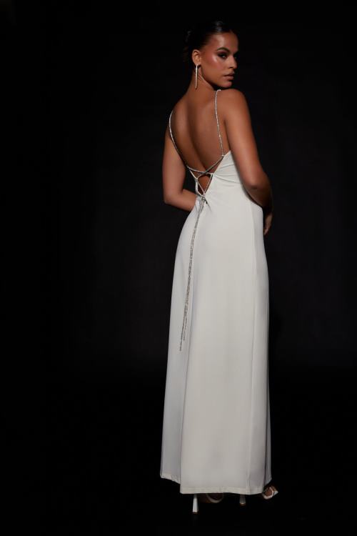 ディオンヌ クリスクロス ディアマンテ マキシドレス Meshki 骨 N80F6550 衣類