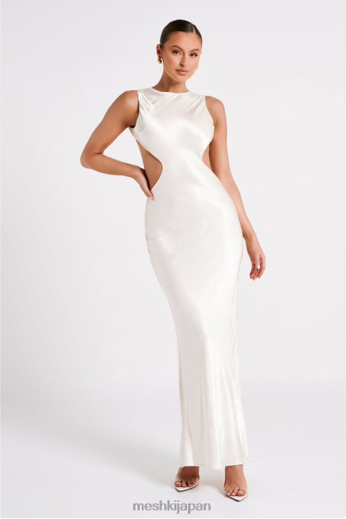 エレクトラ サテン カットアウト マキシドレス Meshki 象牙 N80F659 衣類