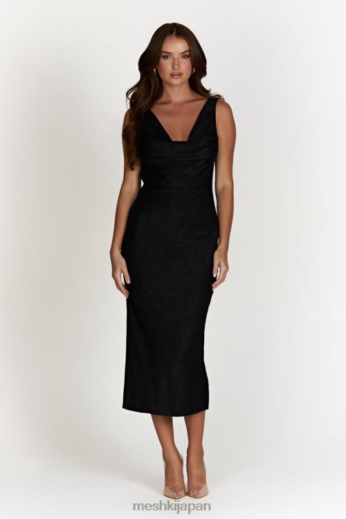 ファロンカウルミディドレス Meshki 黒 N80F6634 衣類