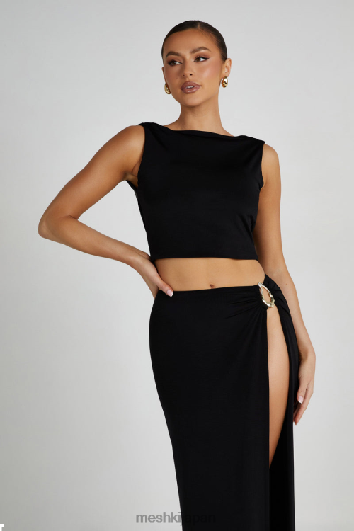 スリ スリンキー カウル バック トップ Meshki 黒 N80F6789 衣類