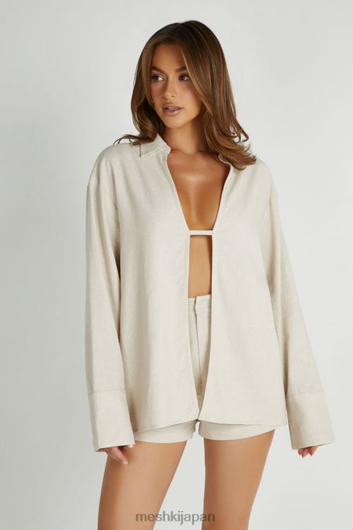 ターシャ オーバーサイズ リネンシャツ Meshki 自然 N80F6818 衣類