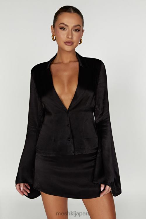 ノア 襟付き長袖シャツ Meshki 黒 N80F6898 衣類