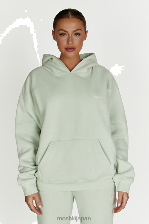 バーニー オーバーサイズ パーカー Meshki ライトセージ N80F6933 衣類