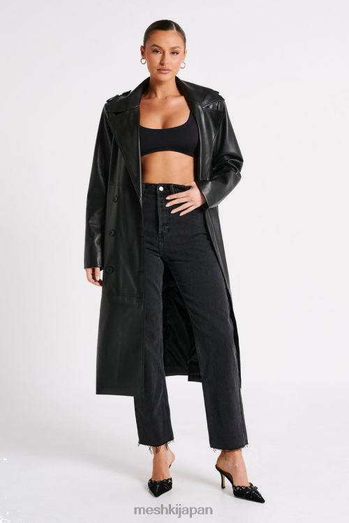 レキシントンPUトレンチコート Meshki 黒 N80F61617 衣類