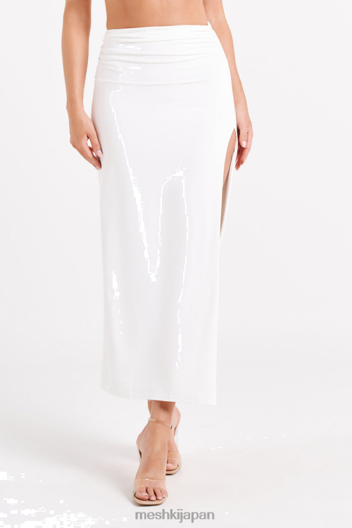 emma リサイクルナイロン マキシスカート Meshki 白 N80F61246 衣類