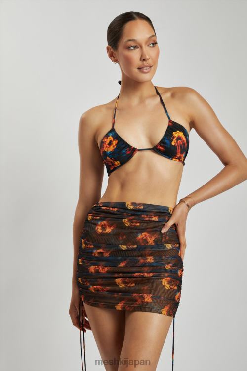 lindsey メッシュシャーリングサイドスカート Meshki 抽象的な花柄 N80F61420 衣類