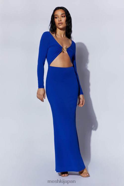 mehlika ハードウェア付きカットアウトマキシドレス Meshki ペルシアンブルー N80F6620 衣類