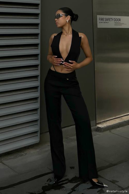 semara ローライズ ストレートレッグ パンツ Meshki 黒 N80F61591 衣類