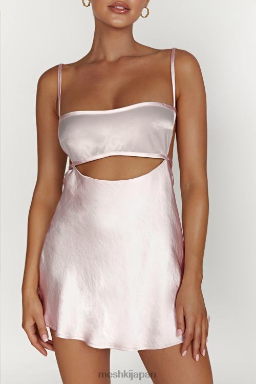 veda ツートーン ミニドレス Meshki ブラッシュピンク N80F6614 衣類